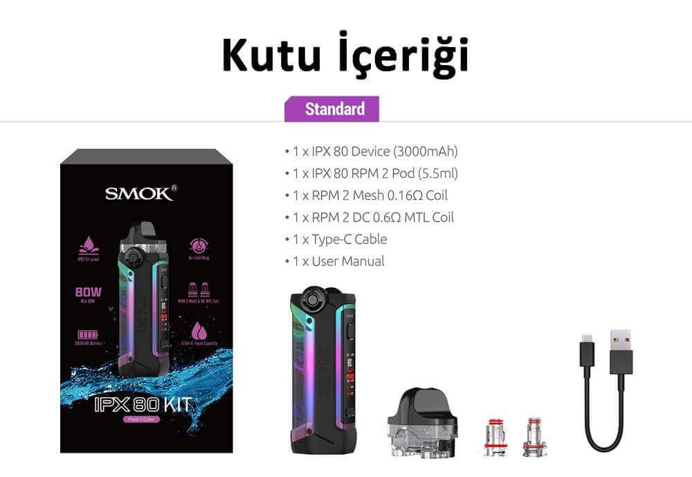 Smok ipx 80 kutu içeriği